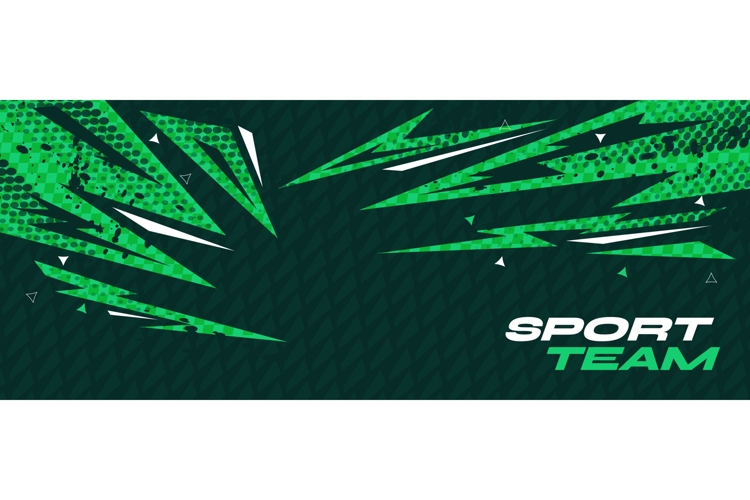 Abstract Energetic Sport Background with Sharp Green Shapes