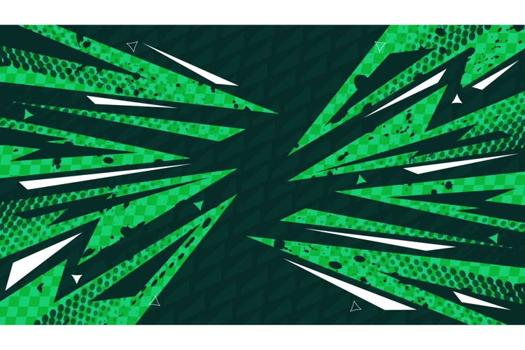 Sport Event Background with Sharp Green and White Shapes