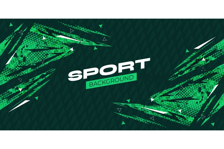 Modern and Energetic Sport Background with Sharp Green Shape