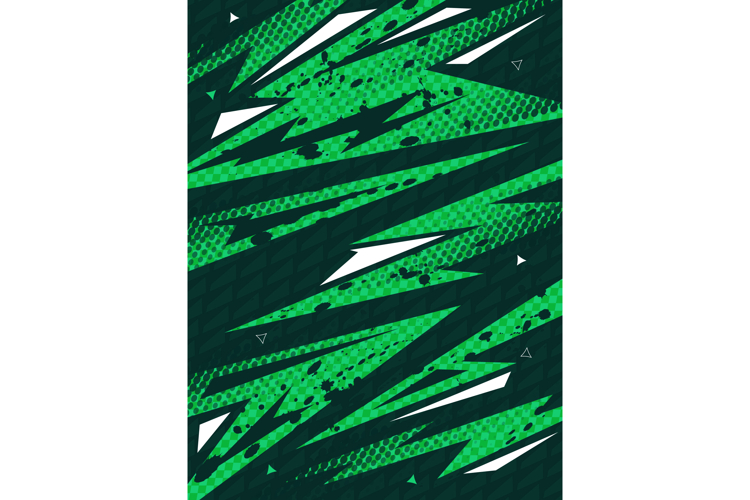 Abstract Sport Poster Design with Green Lightning Shapes