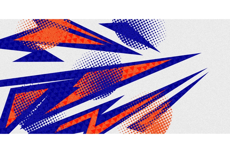 Blue and Orange Sport Background with Dynamic Sharp Shapes