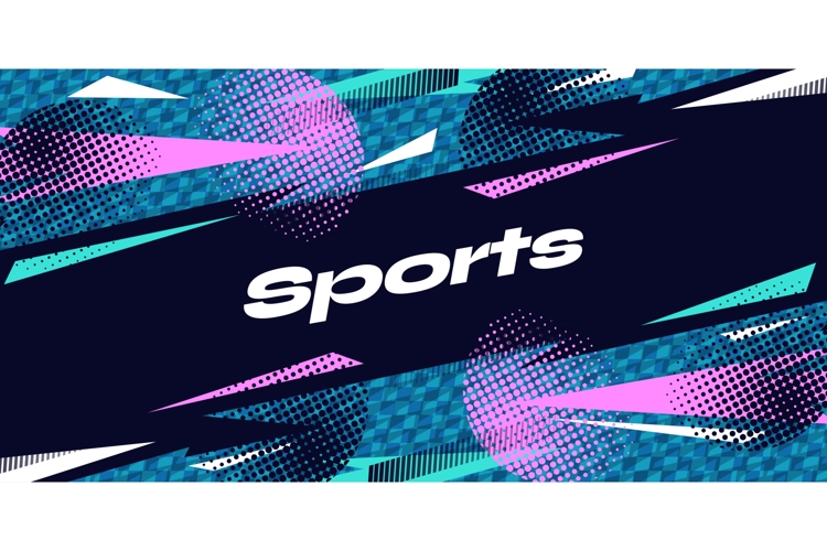 Modern Sport Banner with Abstract Geometric Shapes