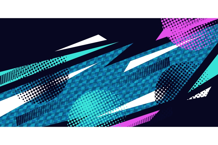 Creative Sport Background Design with Colorful Sharp Shapes