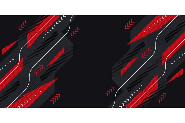 Modern Black and Red Abstract Background with Sharp Brush