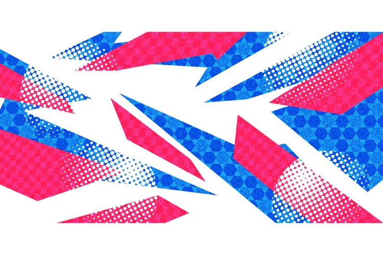 Abstract Sport Background with Sharp Blue and Pink Shapes