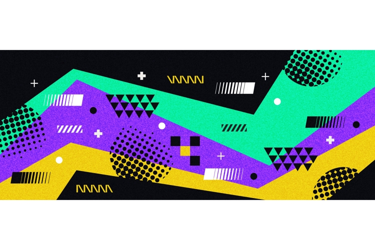Dynamic Abstract Background in Retro Pop Art Style