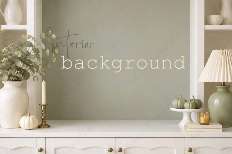 Autumn Sage Green Interior Background example image 1