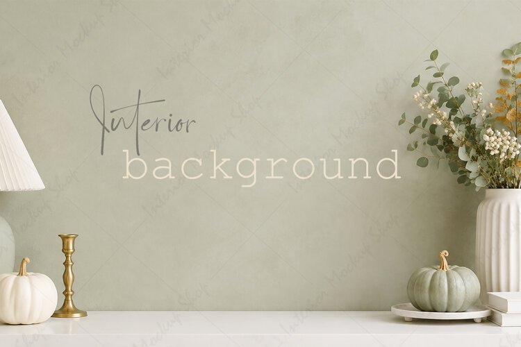 Autumn Sage Green Wall Background example image 1