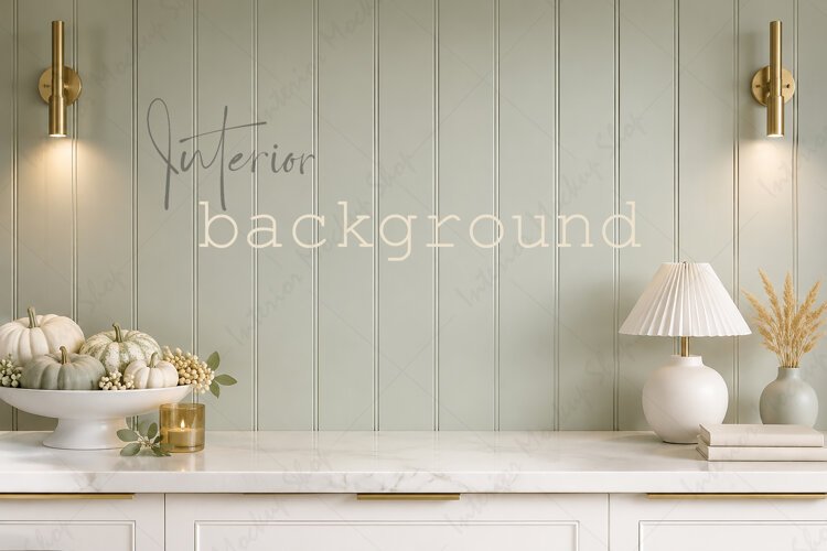 Autumn Farmhouse Interior Background example image 1