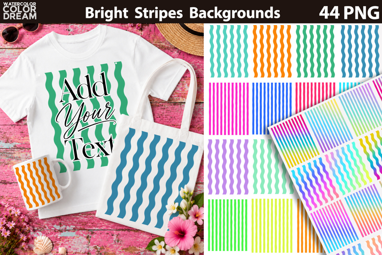 Rainbow Pastel Stripes Background | Wavy Stripe Sublimation
