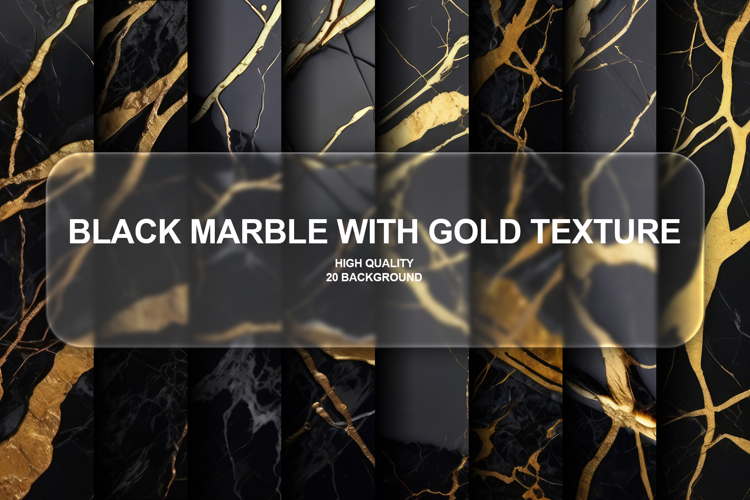 Background Luxurious Black Marble With Gold Texture
