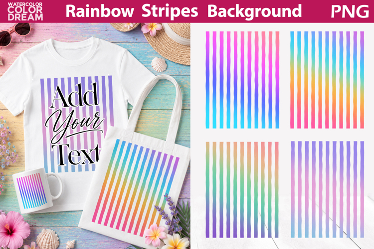 Rainbow Stripes Background | Stripe Sublimation