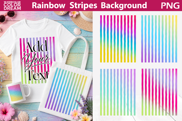 Rainbow Stripes Background | Neon Stripe Sublimation