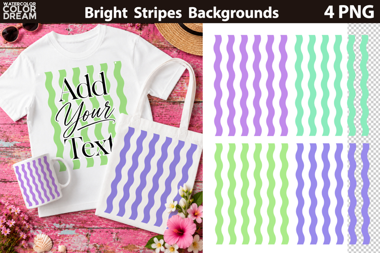 Stripes Background | Purple Green Bright Summer Sublimation