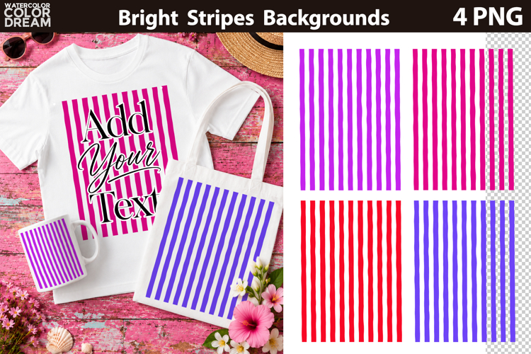 Stripes Background | Purple Red Bright Summer Sublimation