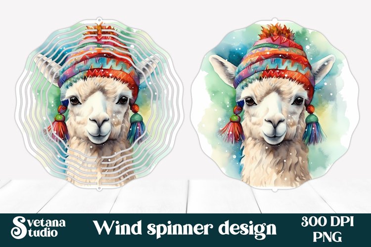 Cute lama wind spinner | Christmas wind spinner PNG