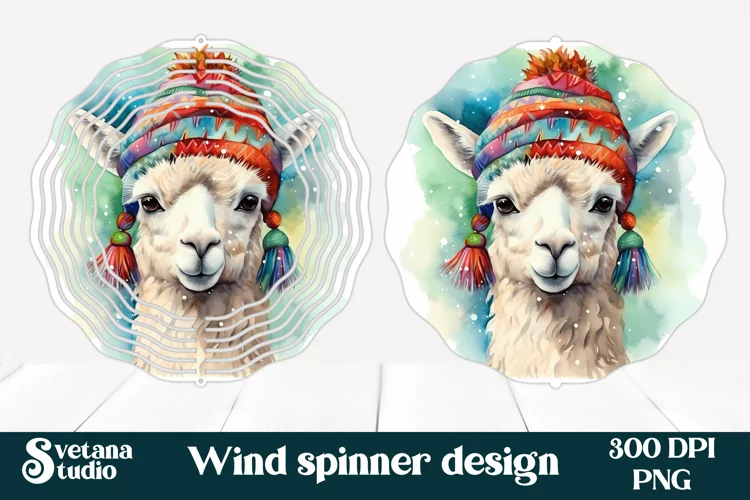 Cute lama wind spinner | Christmas wind spinner PNG