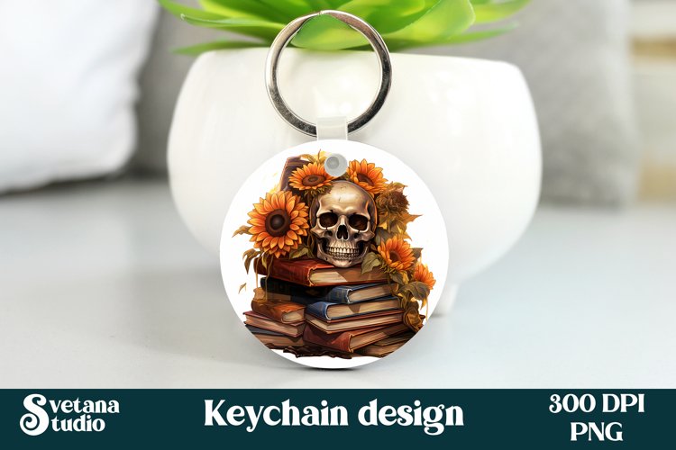 Funny Skull Resin Halloween Unisex Keychain