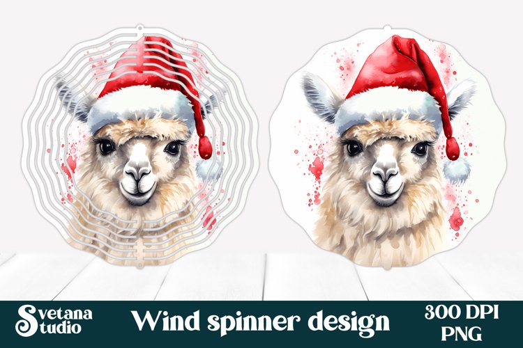 Cute lama wind spinner | Christmas wind spinner PNG design