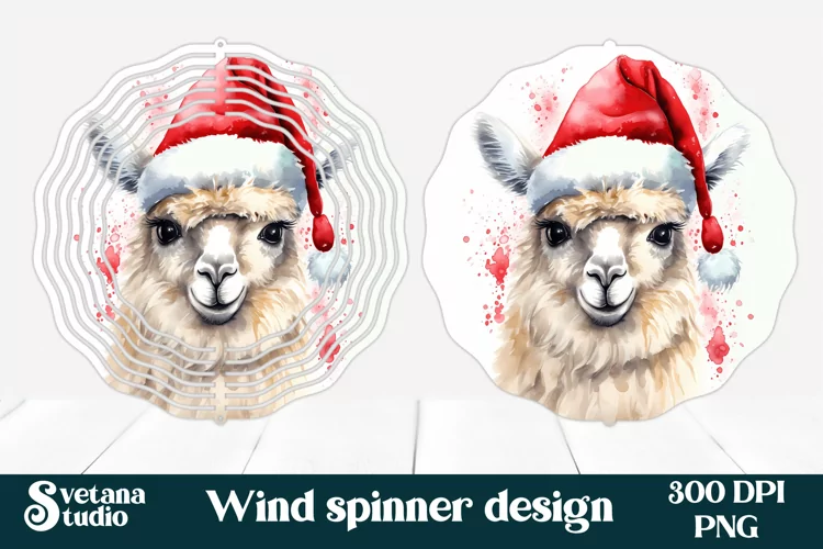 Cute lama wind spinner | Christmas wind spinner PNG design