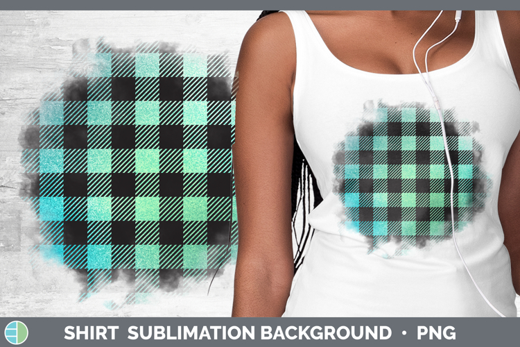 Buffalo Plaid Teal Backgrounds Shirt Sublimation Design