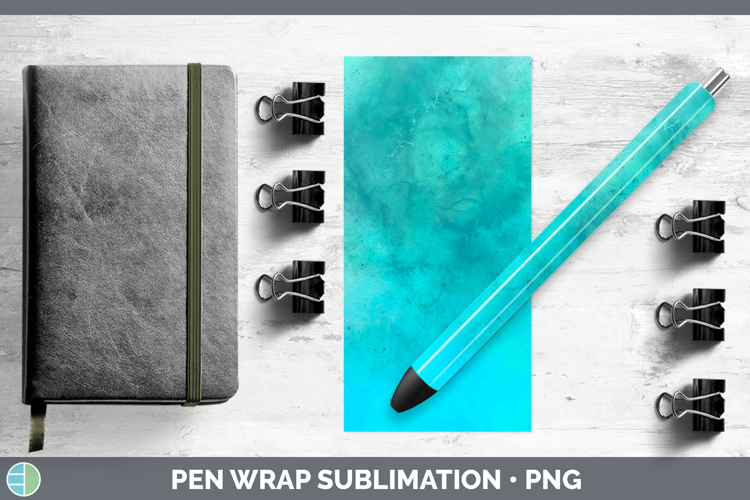 Galaxy Blue Backgrounds Pen Wrap Sublimation Design