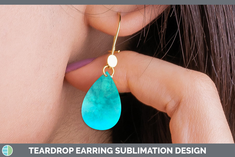 Galaxy Blue Backgrounds Teardrop Earrings Sublimation Design