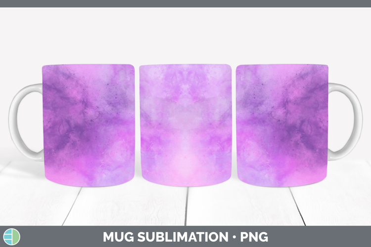 Galaxy Purple Backgrounds Mug Wrap Sublimation Design