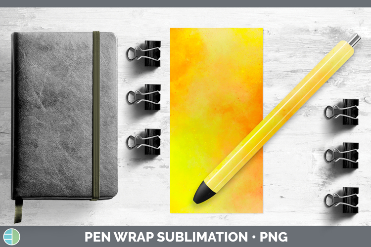 Galaxy Yellow Backgrounds Pen Wrap Sublimation Design