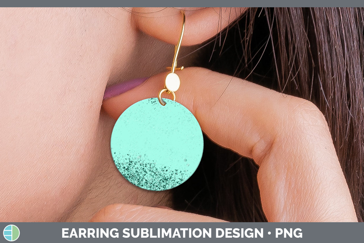 Glitter Blue Backgrounds Round Earrings Sublimation Design