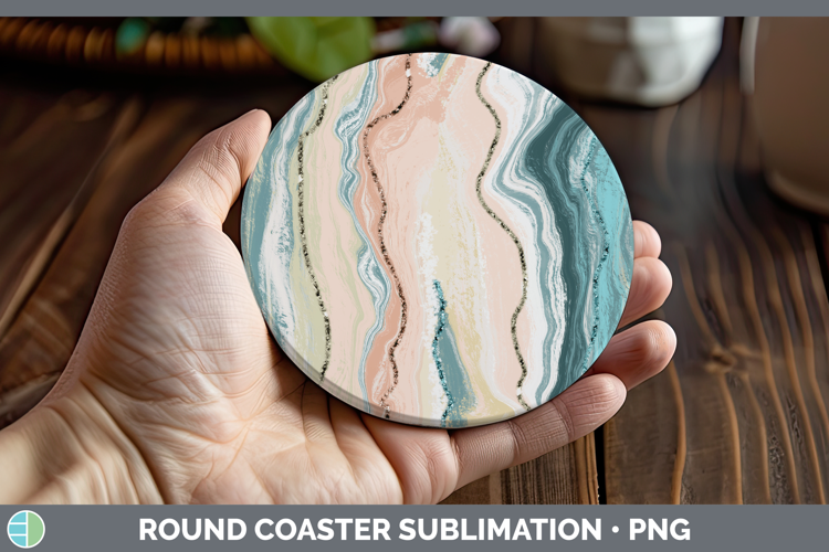 Paint Pour 01 Be Backgrounds Round Coaster Sublimation Desig
