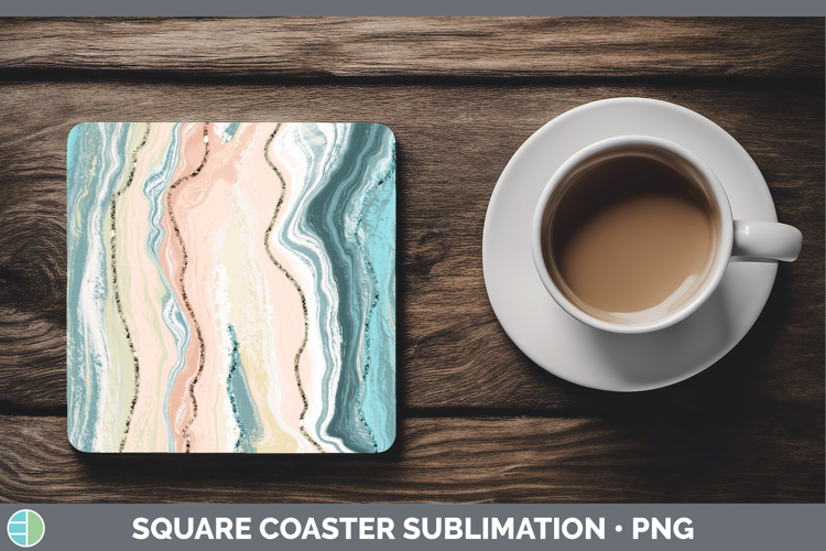 Paint Pour 01 Be Backgrounds Square Coaster Sublimation Desi