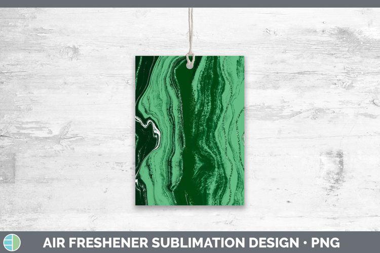 Paint Pour Green Backgrounds Air Freshener Sublimation Desig