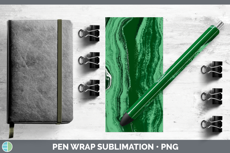 Paint Pour Green Backgrounds Pen Wrap Sublimation Design