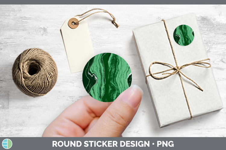 Paint Pour Green Backgrounds Stickers Design