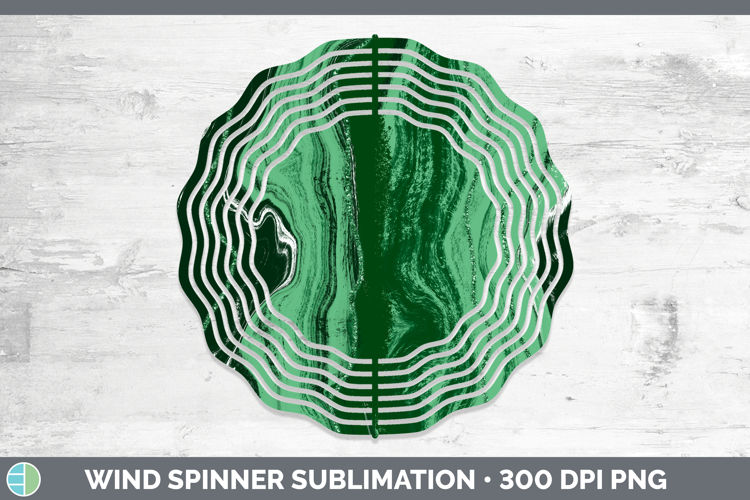 Paint Pour Green Backgrounds Wind Spinner Sublimation Design