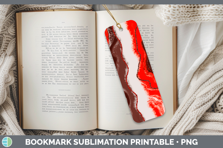 Paint Pour Red Backgrounds Bookmark Sublimation Design