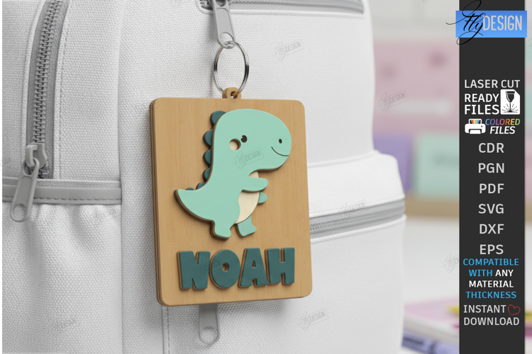 Personalized Backpack Tag Laser Cut | Name Charm | Keychain