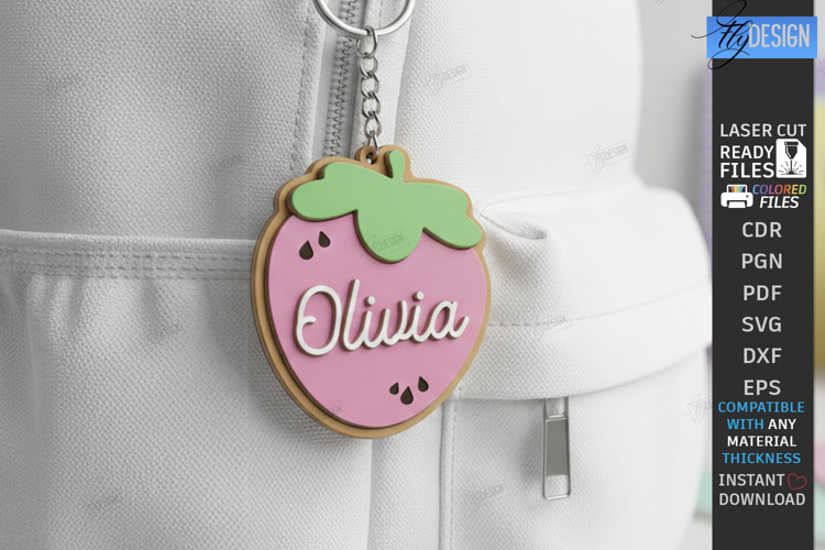 Personalized Backpack Tag Laser Cut | Name Charm | Keychain