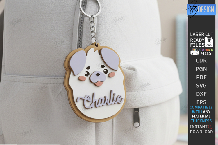 Personalized Backpack Tag Laser Cut | Name Charm | Keychain