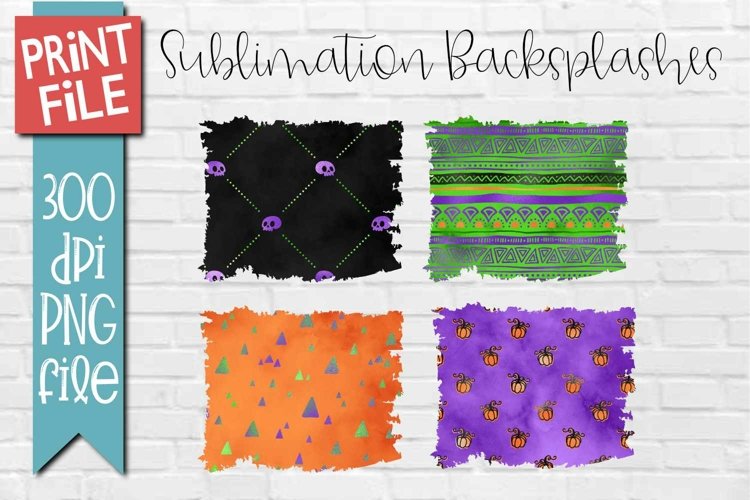 Halloween Sublimation Backsplash Background Design example image 1