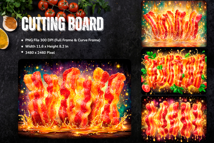 Bacon Cutting Board Fun Kitchen Decor Chopping Board Food