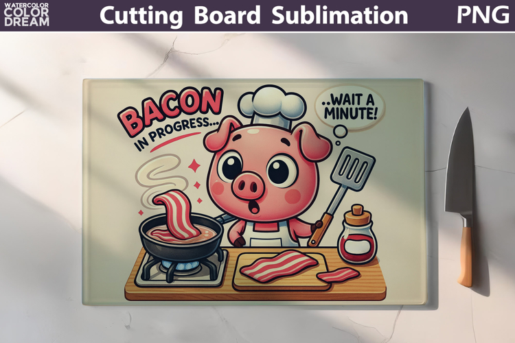 Funny Pig Cutting Board | Bacon In Progress