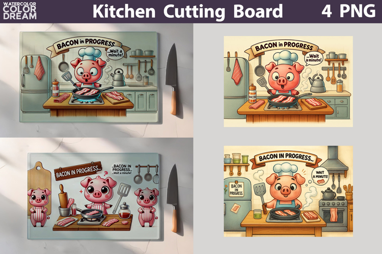 Funny Pig Cutting Board | Bacon In Progress