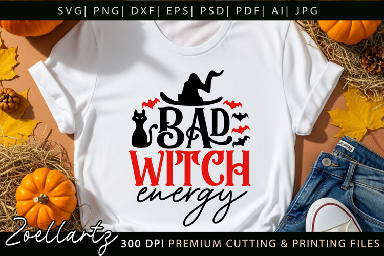 Bad Witch Funny Halloween SVG Spooky T-shirt Mug Design