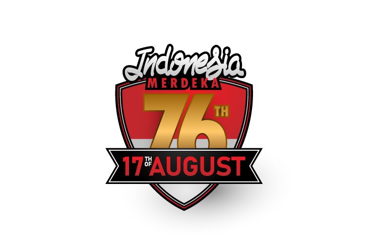 Badge template 76th indonesia independence day
