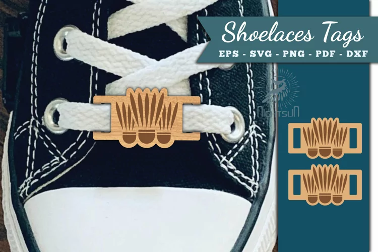 Badminton Ball Shoelaces Tags Laser Cut SVG