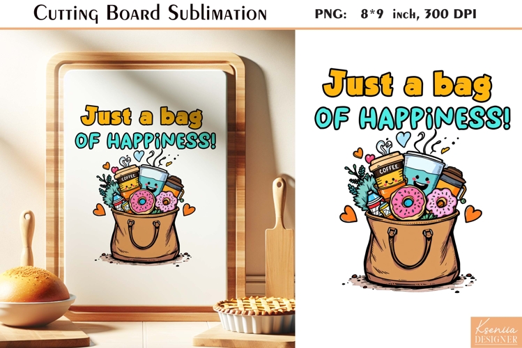 Funny Quotes|Coffee and Donuts Cutting Board Sublimation