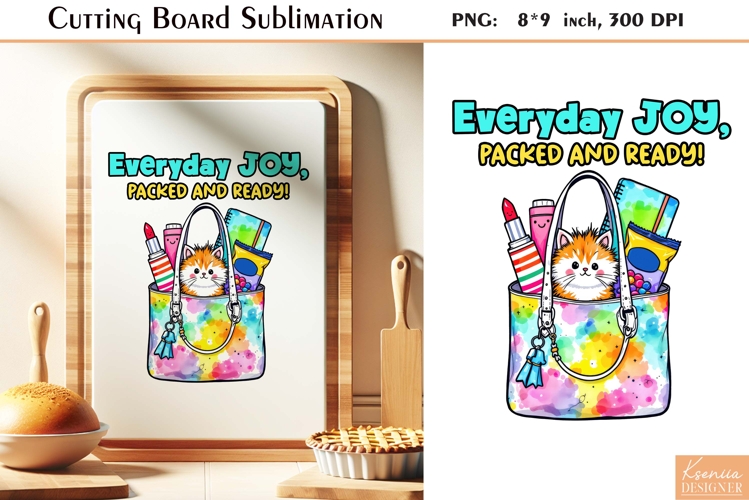 Funny Quotes|Watercolor Cat Cutting Board Sublimation