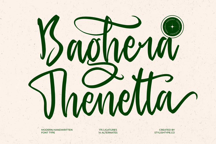 Baghera Thenetta - Modern Handwritten Font Script